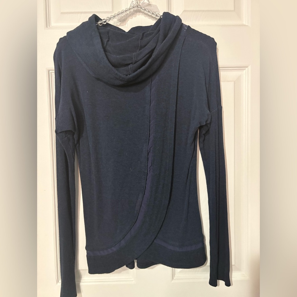 ALO Yoga Deep Blue Knit Hoodie - Picture 2 of 4